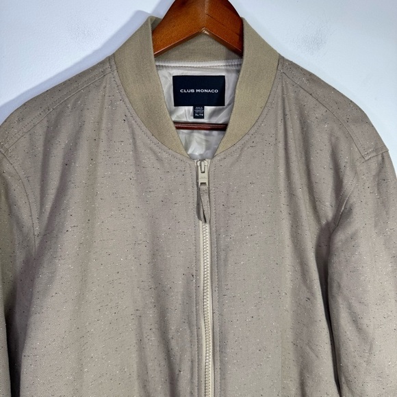 Club Monaco Men's Tan Cotton Bomber Jacket Size XL - Picture 2 of 13
